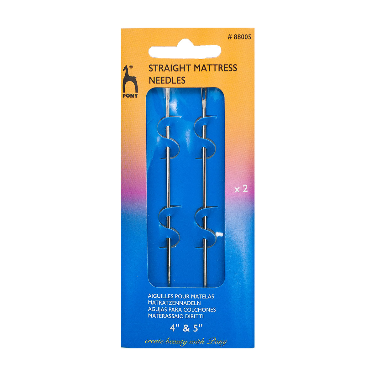 

Иглы ручные прямые для мебельной обивки № 4, 5, PONY Straight Mattress, 88005, 2 шт