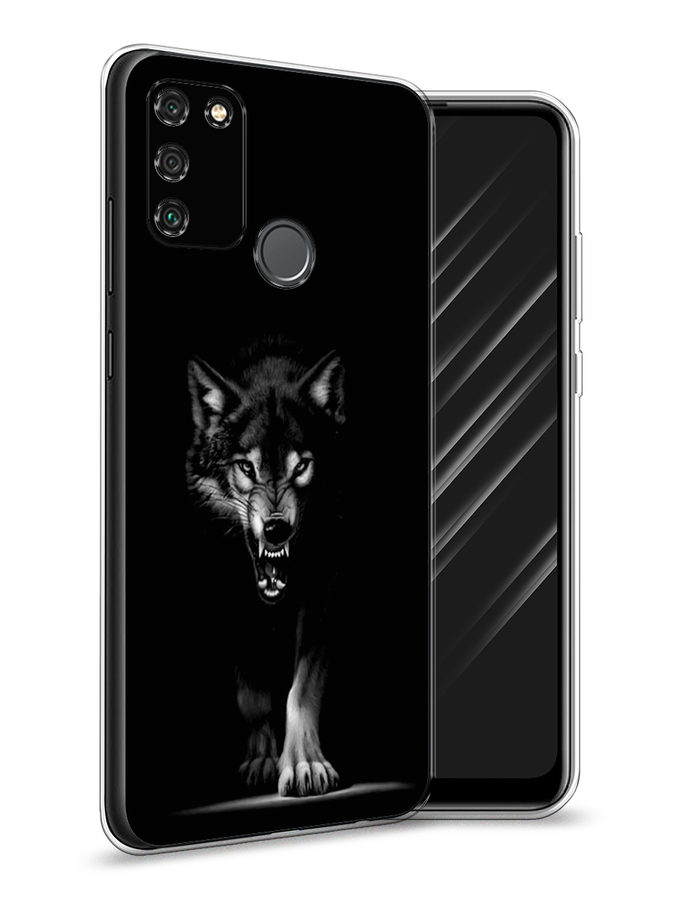 

Чехол Awog на Honor 9A "Волк выходит из ночи", Серый;черный;белый, 612350-1