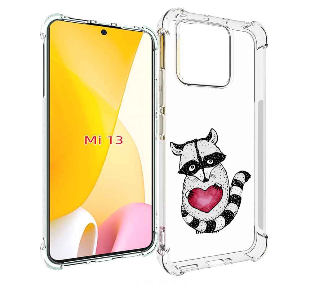 

Чехол MyPads Енот с сердечком для Xiaomi 13, Прозрачный, Tocco