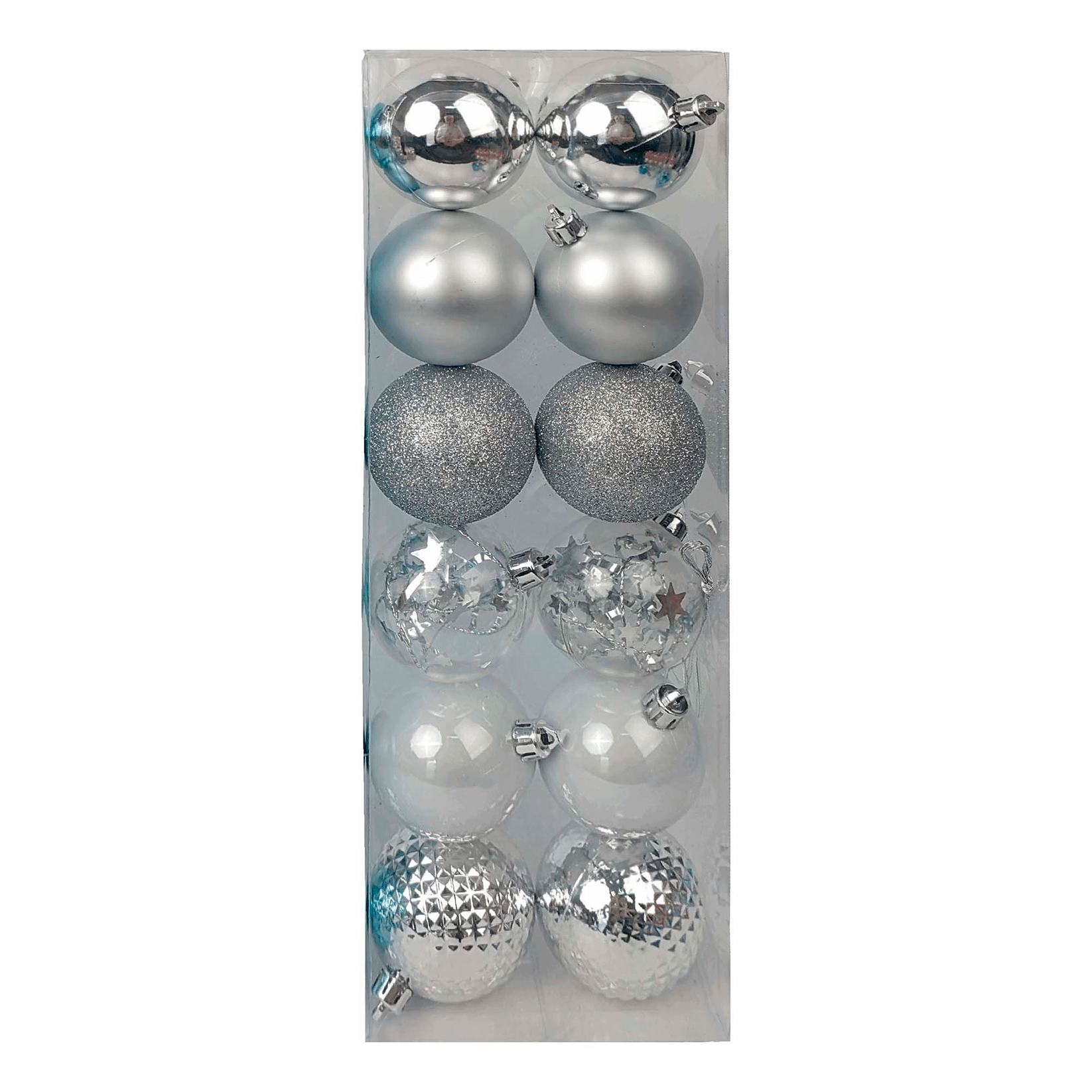 Набор елочных шаров Linhai серебряно-голубой 6 см 12 шт