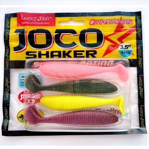 

Виброхвосты съедобные LJ Pro Series JOCO SHAKER 3.5in (08.89)/MIX 4шт., Желтый;зеленый;розовый;фиолетовый, Joco Shaker