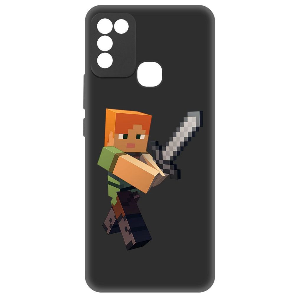 

Чехол-накладка Софт Minecraft-Алекс для INFINIX Hot 11 Play, Черный