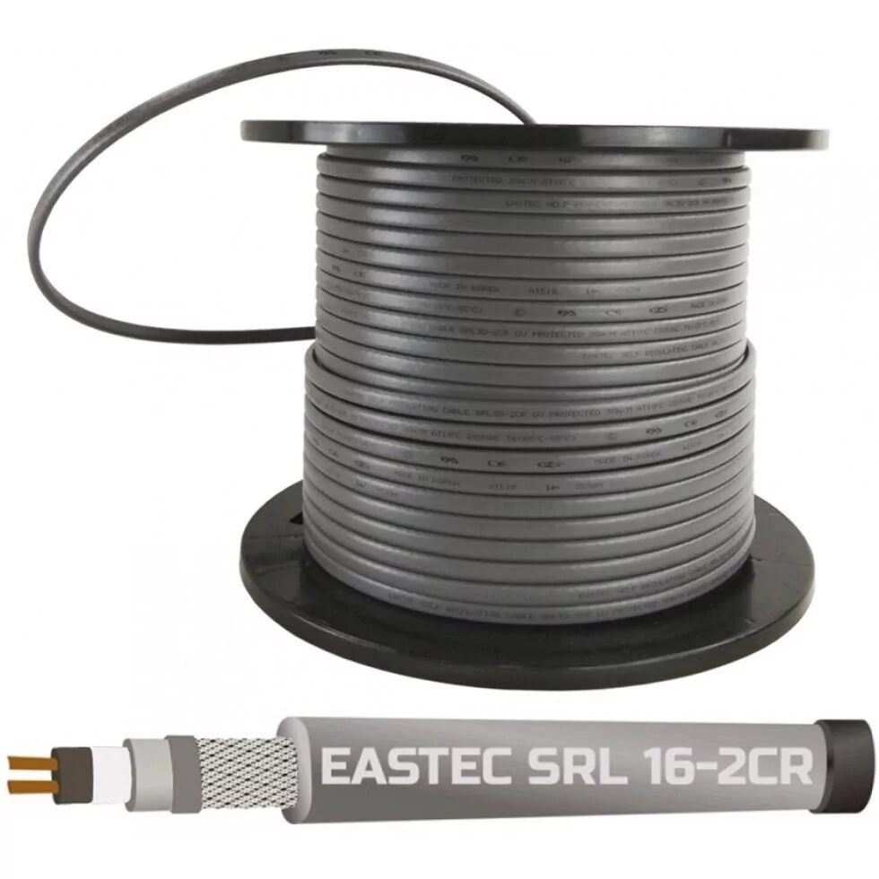 фото Греющий кабель eastec srl 16-2 cr 10 м.пог саморегулирующий с экраном, уф-защита, 16 вт