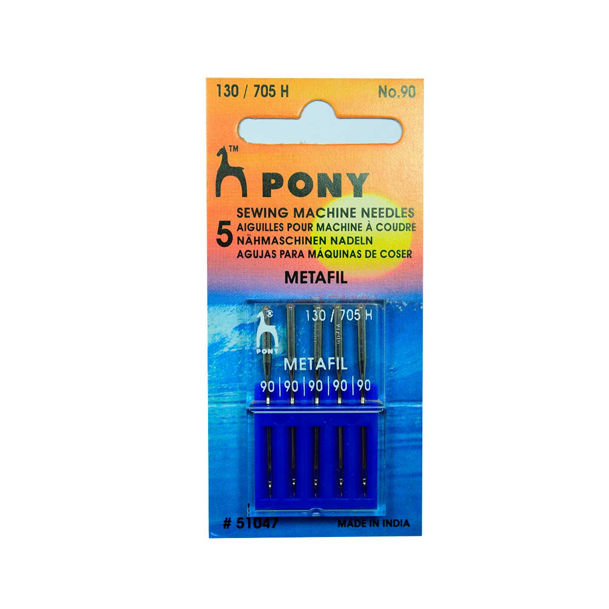 

51047 Иглы машинные для металлизированных и вискозных нитей № 90, 5 шт PONY