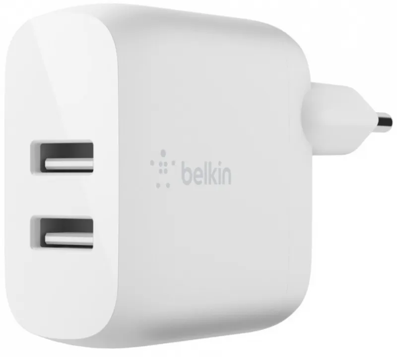 фото Сзу belkin 24вт, 2xusb-a, кабель, белый (wce001vf1mwh)