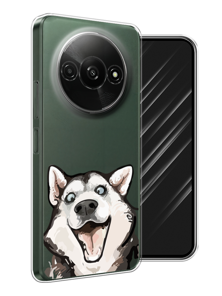 

Чехол Awog на Redmi A3 "Радостный хаски", Белый;голубой;черный, 321250-1