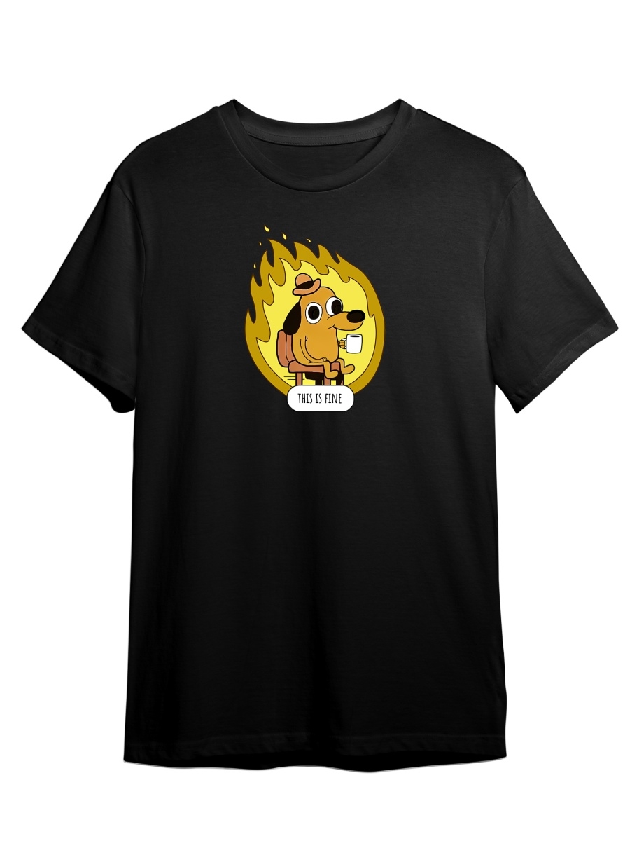 

Футболка унисекс СувенирShop This is fine/Все хорошо/Собака 5 черная 3XL (56-58), Черный, "This is fine/Все хорошо/Собака" 5
