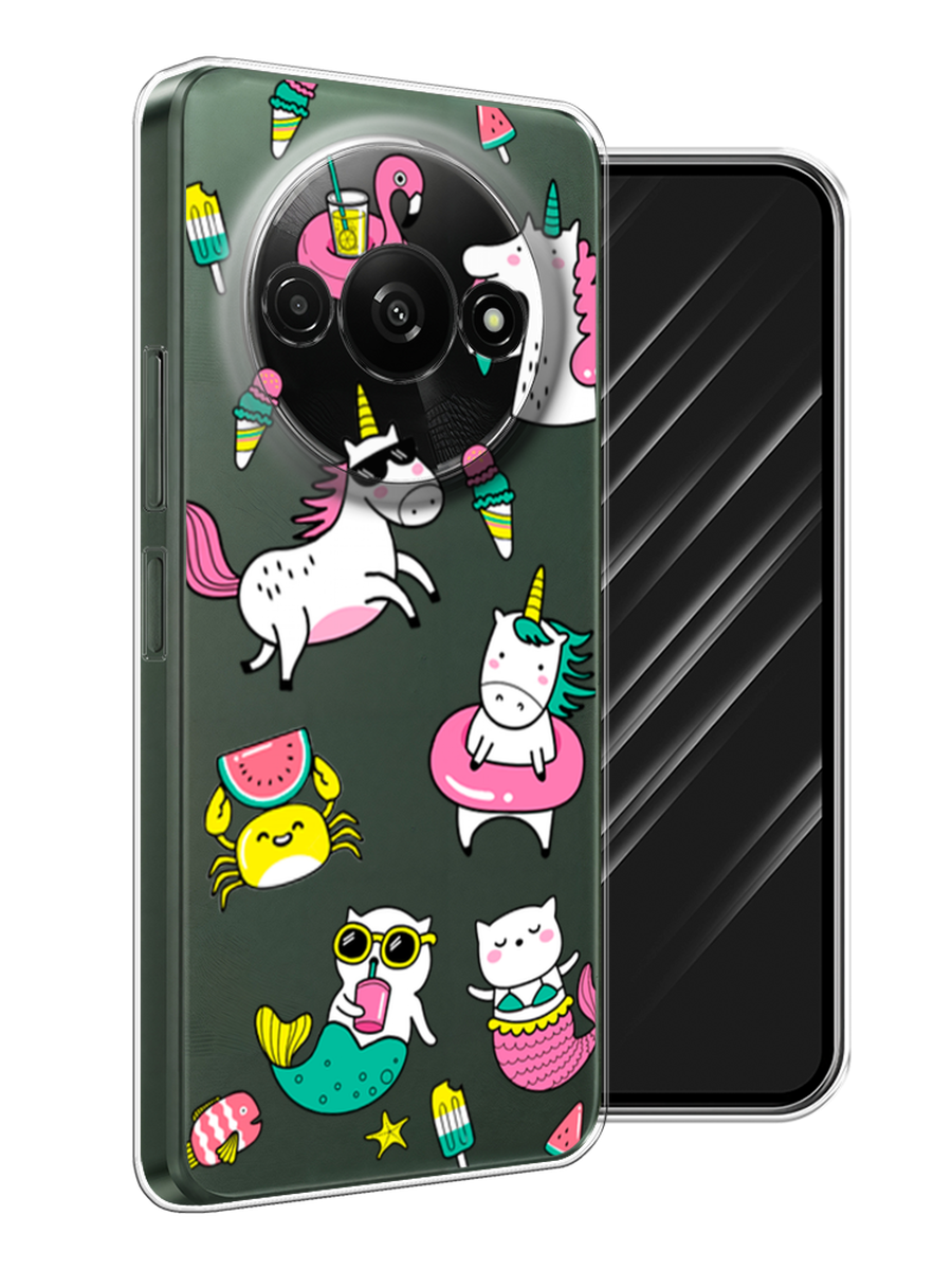 

Чехол Awog на Redmi A3 "На отдыхе", Белый;бирюзовый;розовый, 321250-1