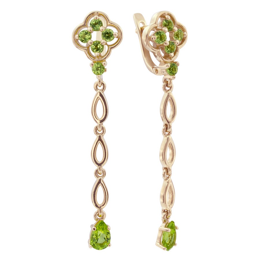

Серьги с 12 хризолитами из жёлтого золота ALORIS Серьги 1735Х, Серьги 1735Х