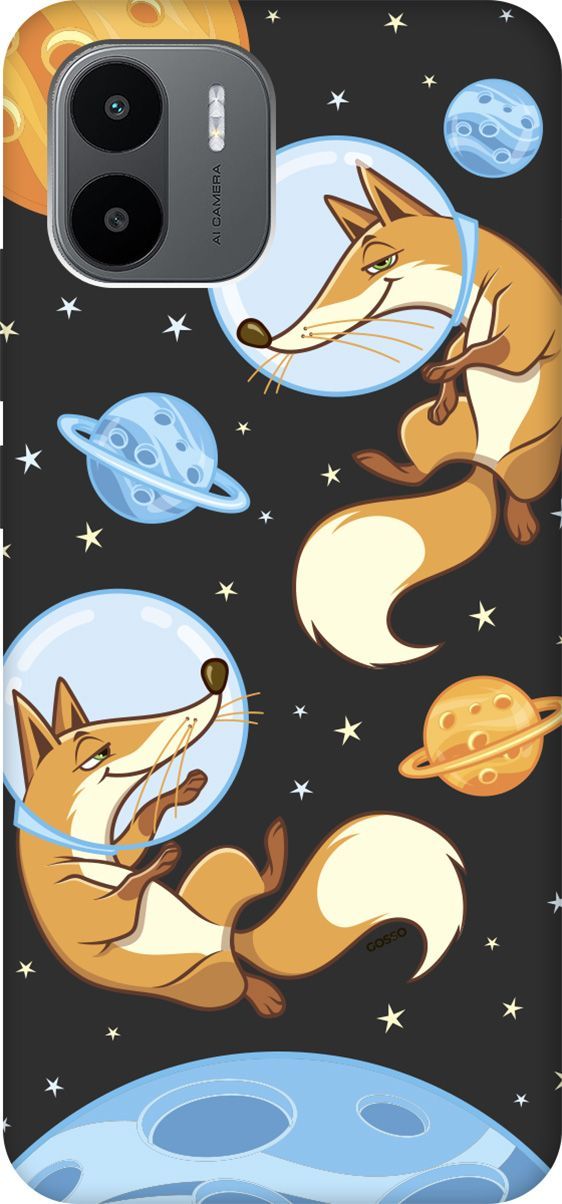 

Чехол на Xiaomi Redmi A1 с 3D принтом "CosmoFoxes" черный, Черный;оранжевый, 159272