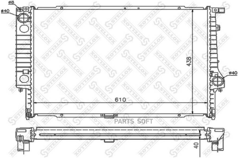 

STELLOX 10-25547-SX_радиатор системы охлаждения!\ BMW E34/E32 3.0/3.4 86> 1шт