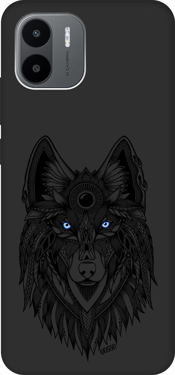 

Чехол на Xiaomi Redmi A1 с 3D принтом "Grand Wolf" черный, Черный;голубой, 159272