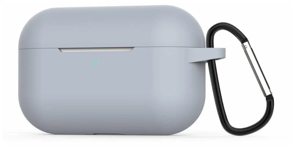 

Силиконовый чехол для Apple AirPods Pro (2-го поколения) c карабином, серый