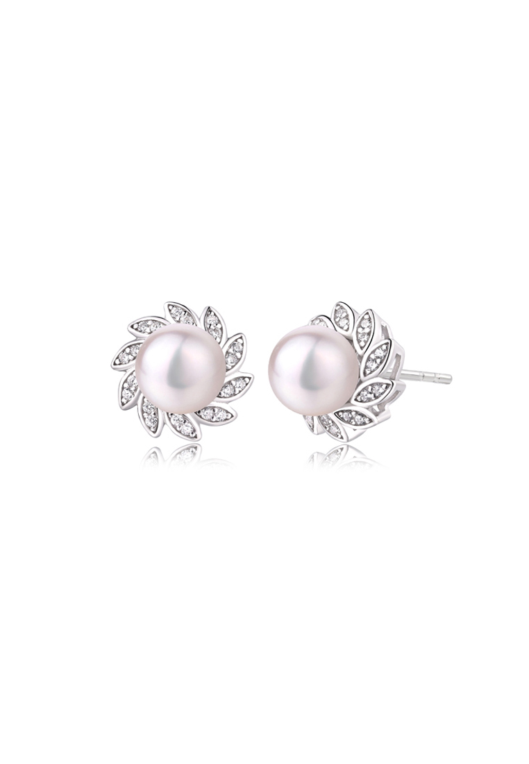 

Серьги-пусеты из серебра с жемчугом искусственным/фианитом Ogisana SE1460, SE1460