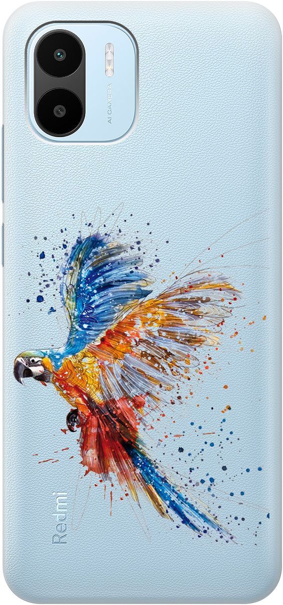 

Чехол на Xiaomi Redmi A1 с 3D принтом "Colorful Parrot" прозрачный, Прозрачный;голубой, 159271