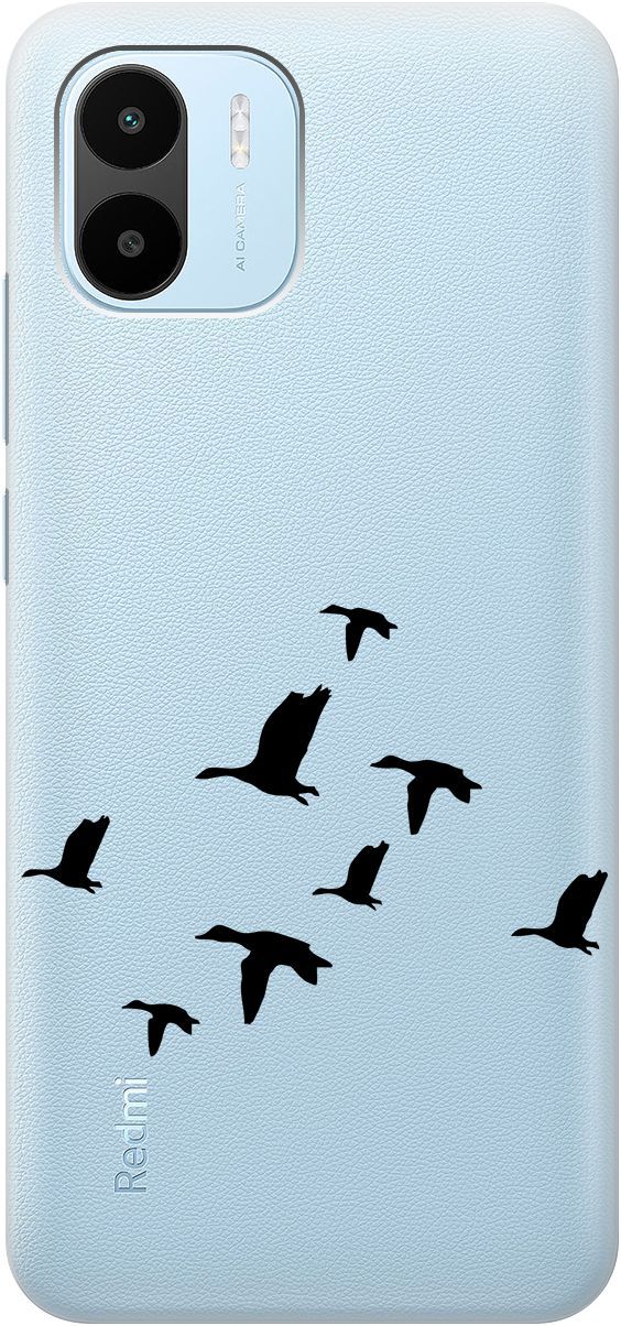 

Чехол на Xiaomi Redmi A1 с 3D принтом "Flock of Ducks" прозрачный, Прозрачный;черный, 159271