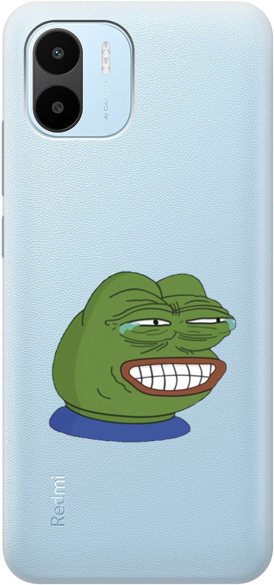 

Чехол на Xiaomi Redmi A1 с 3D принтом "Pepe the Frog" прозрачный, Прозрачный;зеленый, 159270