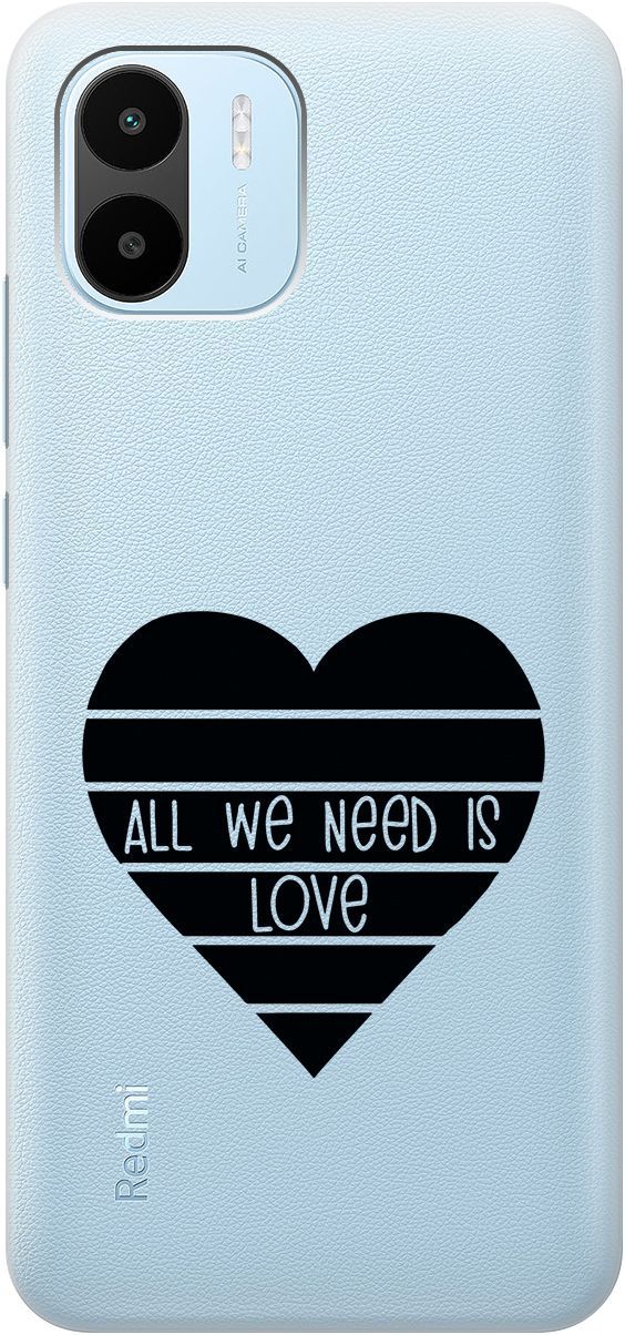 

Чехол на Xiaomi Redmi A1 с 3D принтом "All We Need is Love" прозрачный, Прозрачный;черный, 159270