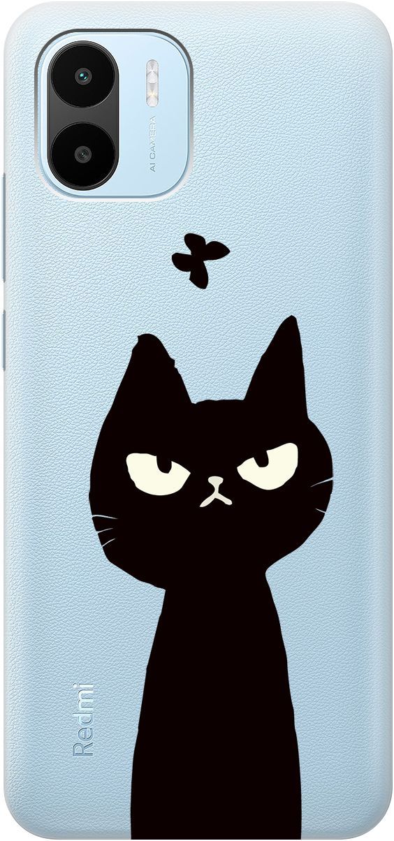

Чехол на Xiaomi Redmi A1 с 3D принтом "Disgruntled Cat" прозрачный, Прозрачный;черный, 159270