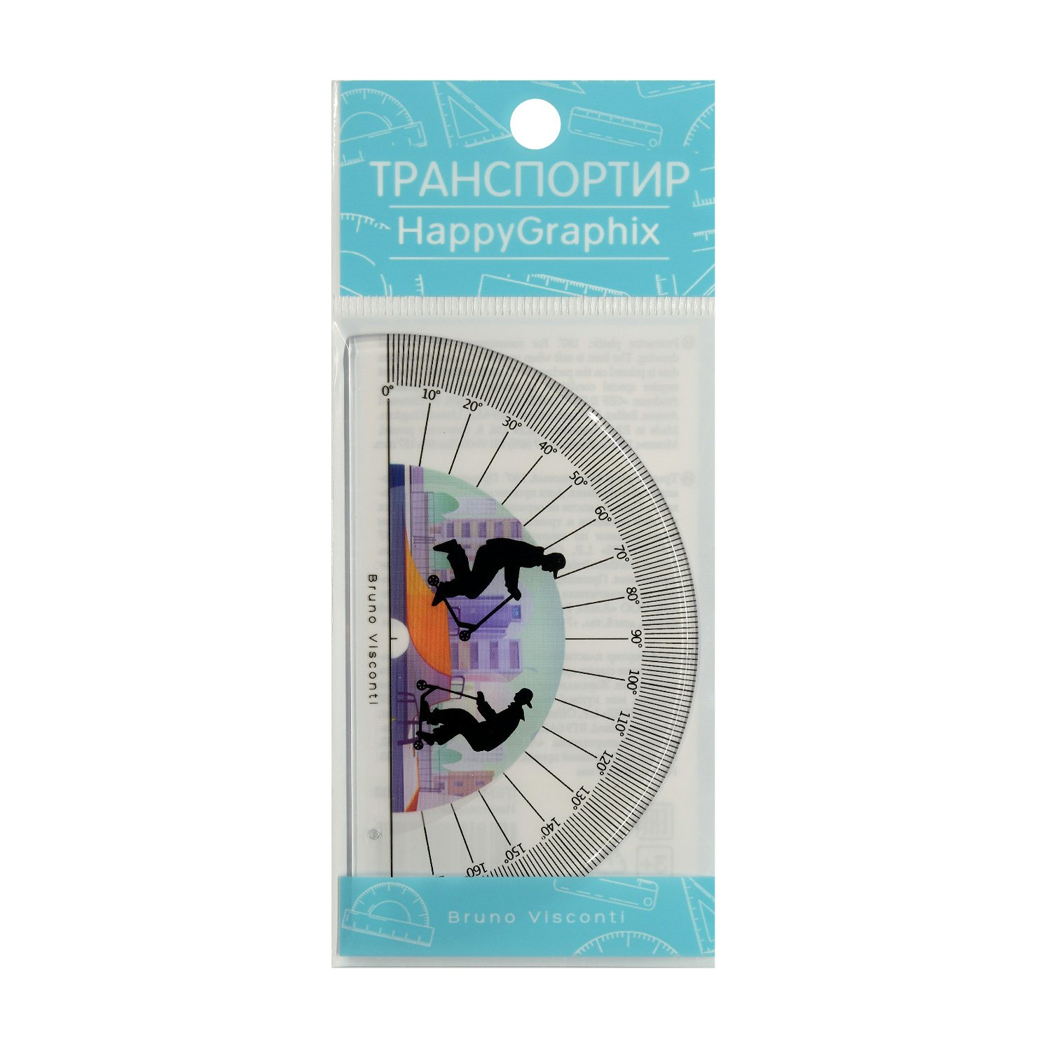 

Транспортир пластиковый Bruno Visconti HappyGraphix Самокаты, Прозрачный, 1789448
