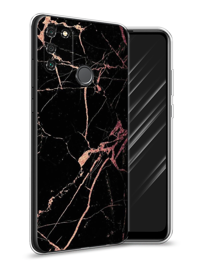

Чехол Awog на Honor 9A "Мрамор розовое золото", Черный;розовый, 612350-3