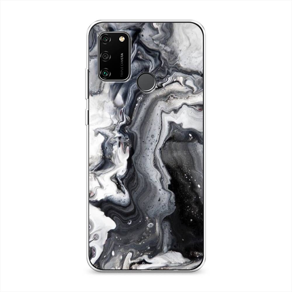 фото Чехол awog "бело-черные сложные полосы" для honor 9a