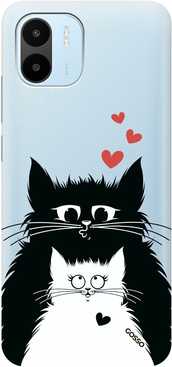 

Чехол на Xiaomi Redmi A1 с 3D принтом "Cats in Love" прозрачный, Прозрачный;белый, 159269