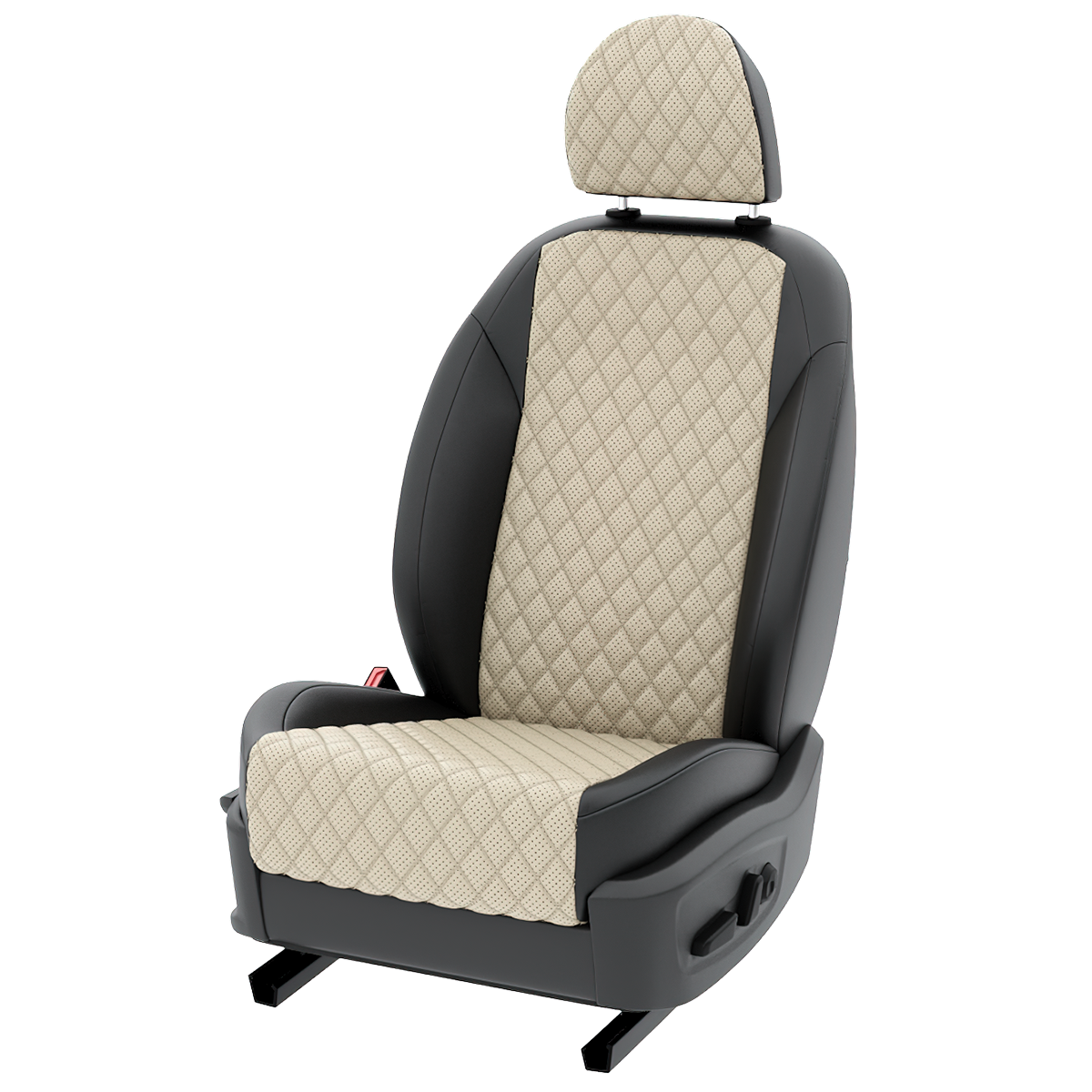 

Чехлы Автолето для БМВ 5 седан E60, E61 бежевый черный экокожа с ромбом LA891C102, 47