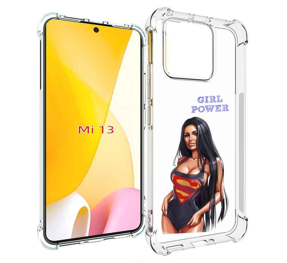 

Чехол MyPads Девушка-супермен женский для Xiaomi 13, Прозрачный, Tocco