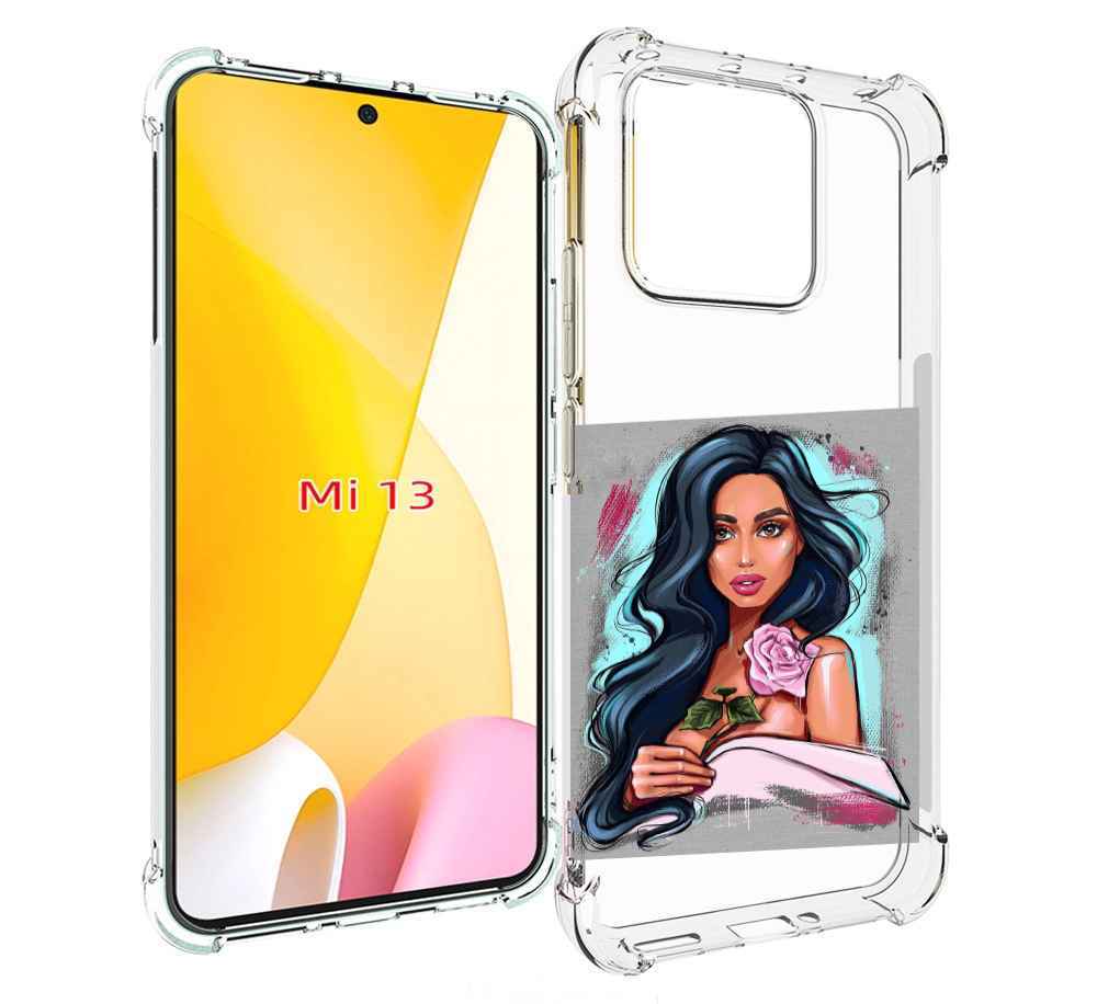 

Чехол MyPads Девушка-с-розовой-розочкой женский для Xiaomi 13, Прозрачный, Tocco