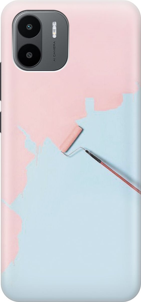

Чехол на Xiaomi Redmi A1 "Голубая стена, розовая краска", Голубой;розовый, 159264