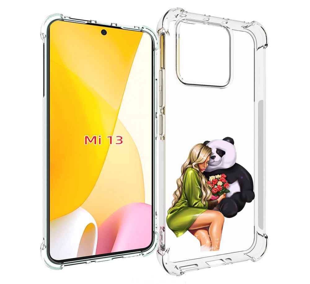 

Чехол MyPads Девушка-с-пандой-с-букетом женский для Xiaomi 13, Прозрачный, Tocco