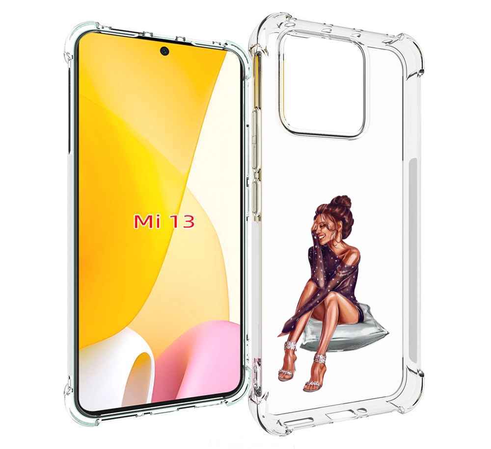 

Чехол MyPads Девушка-на-подушке женский для Xiaomi 13, Прозрачный, Tocco