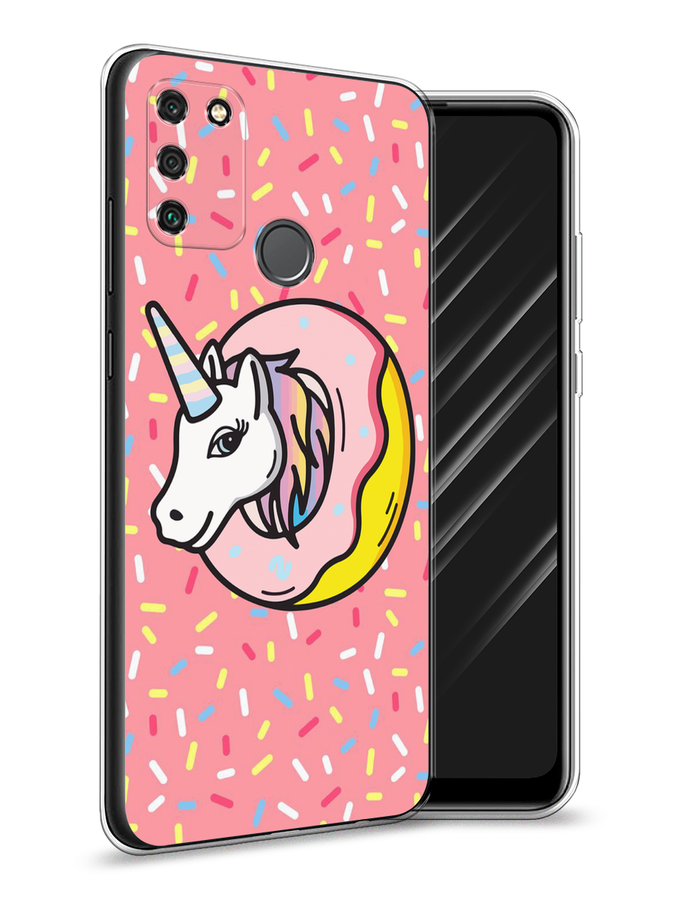 

Чехол Awog на Honor 9A "Единорог в пончике", Розовый;желтый;белый, 612350-2