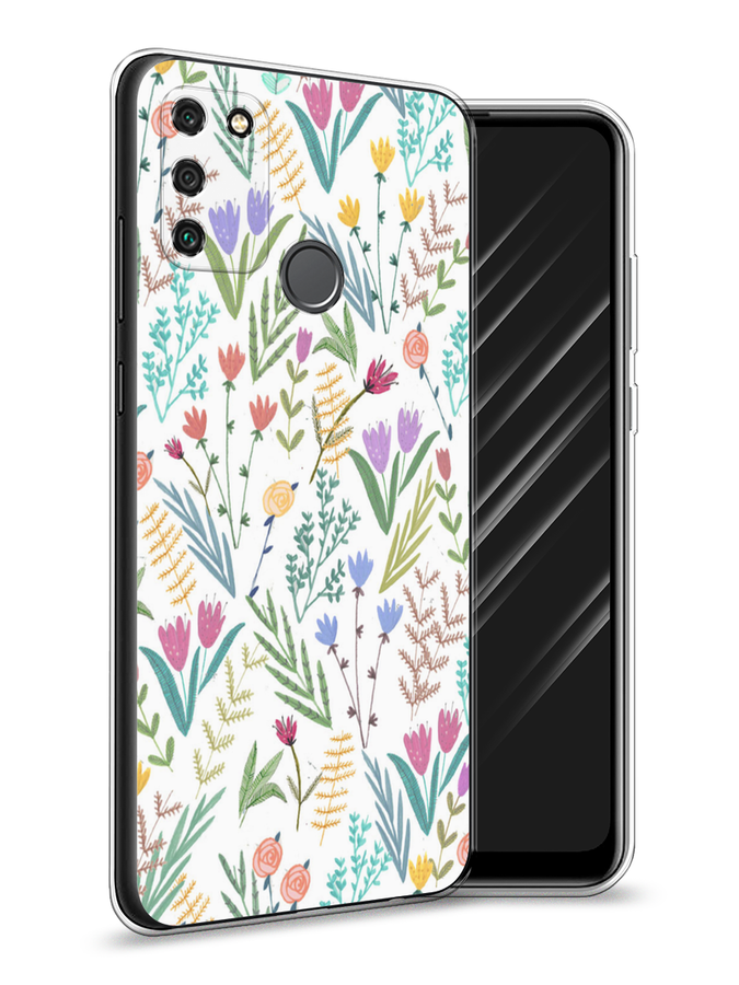 

Чехол Awog на Honor 9A "Полевые цветы рисунок", Белый;зеленый, 612350-8