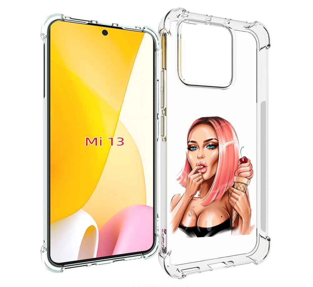 

Чехол MyPads Девушка-и-мороженое женский для Xiaomi 13, Прозрачный, Tocco