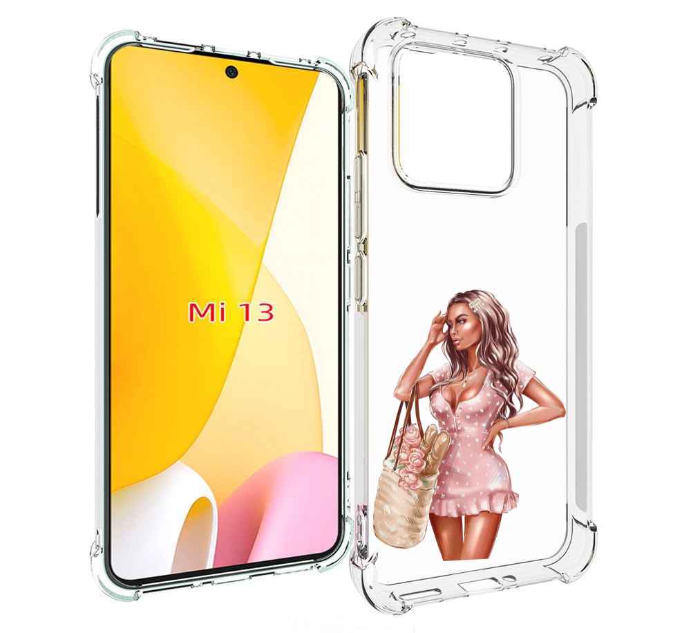 

Чехол MyPads Девушка-в-мини-платье женский для Xiaomi 13, Прозрачный, Tocco
