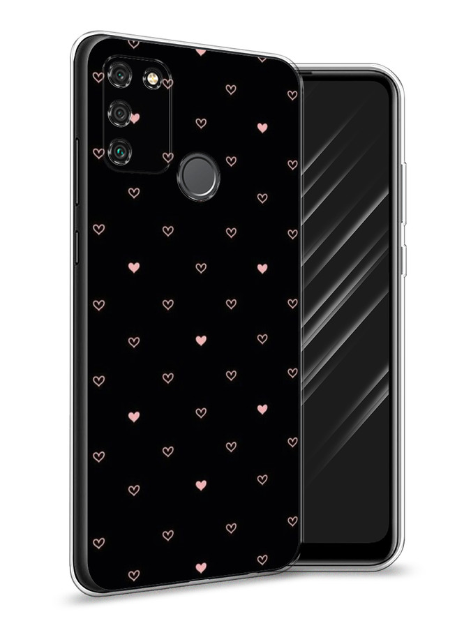

Чехол Awog на Honor 9A "Черный фон и сердечки", Розовый;серый;черный, 612350-3