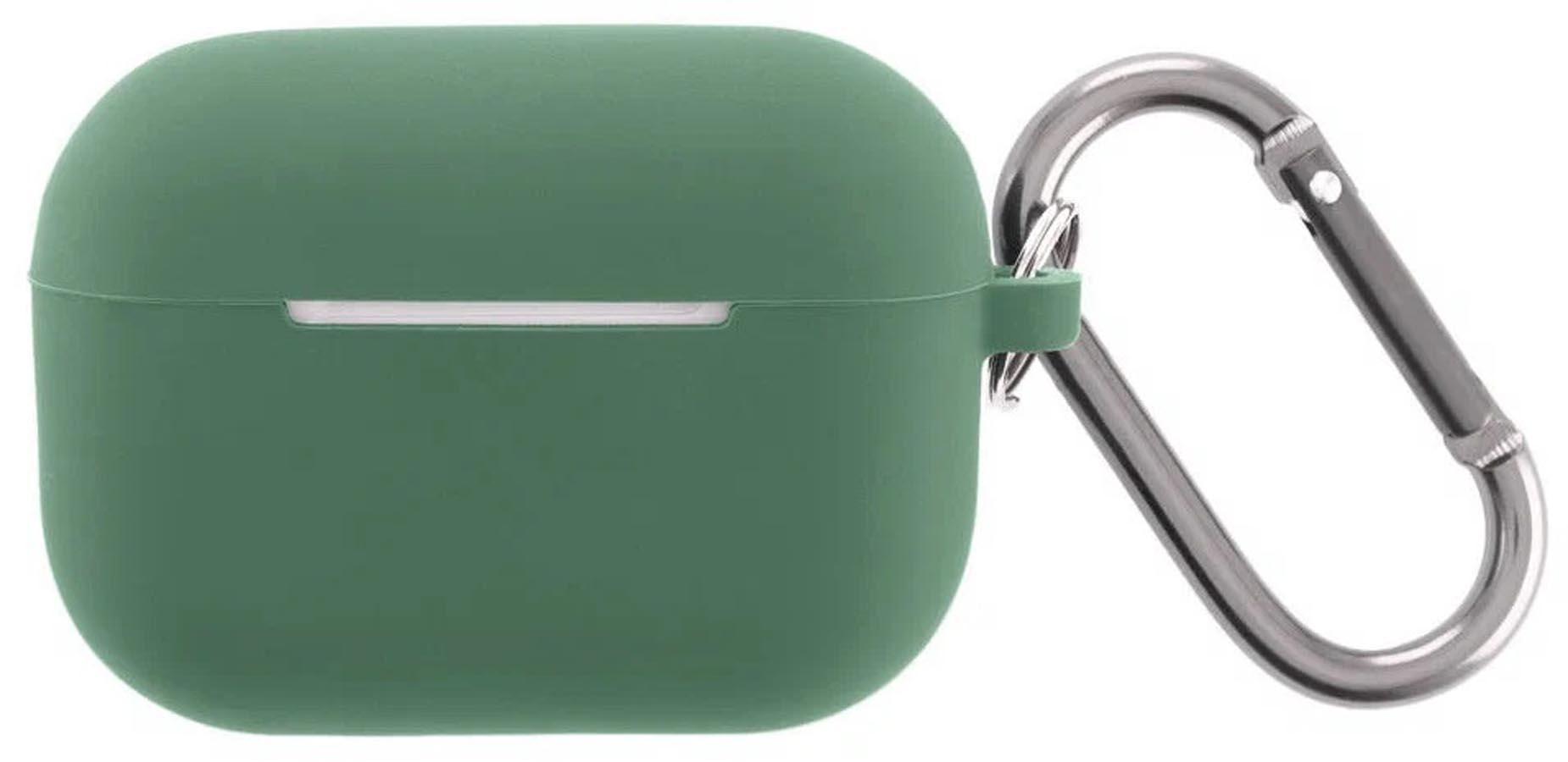 

Силиконовый чехол для Apple AirPods Pro (2-го поколения) c карабином, темно-зеленый