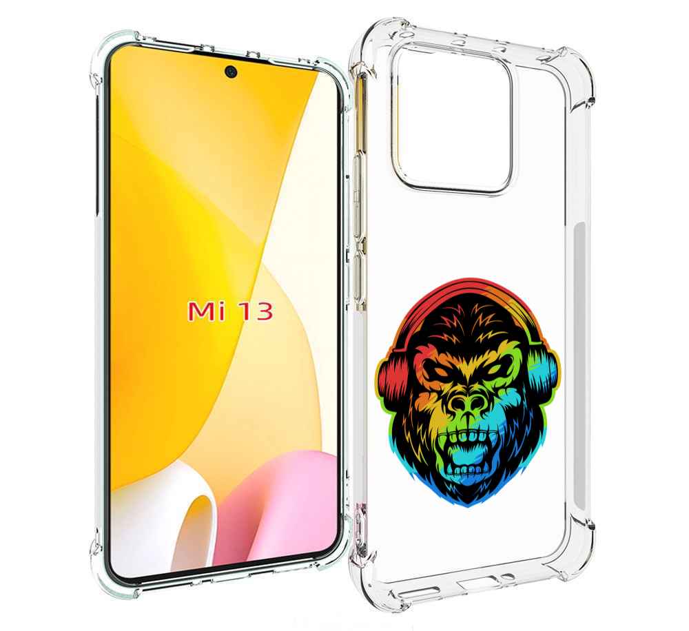 

Чехол MyPads Горилла-в-наушниках для Xiaomi 13, Прозрачный, Tocco