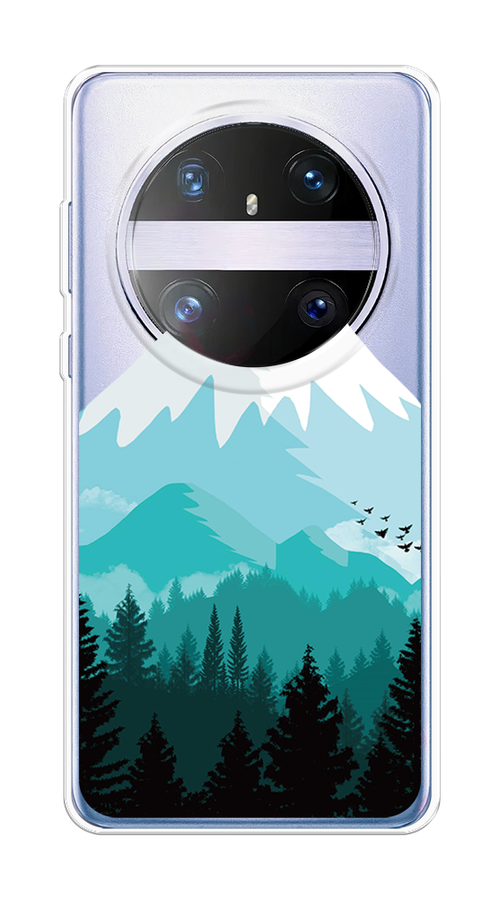 

Чехол на Huawei Mate 60 Pro "Синяя снежная гора", Белый;голубой;бирюзовый, 6122250-1