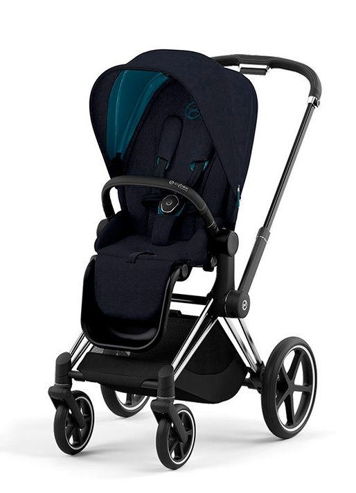 Прогулочная коляска Cybex PRIAM IV Dark Navy шасси Chrome Black коляска 2в1 cybex priam iv mirage grey шасси chrome brown