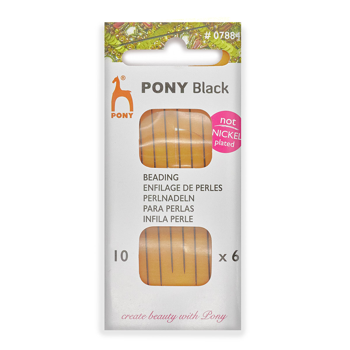 

Иглы для бисера № 10, ручные, PONY Beading BLACK, 07884, 6 шт
