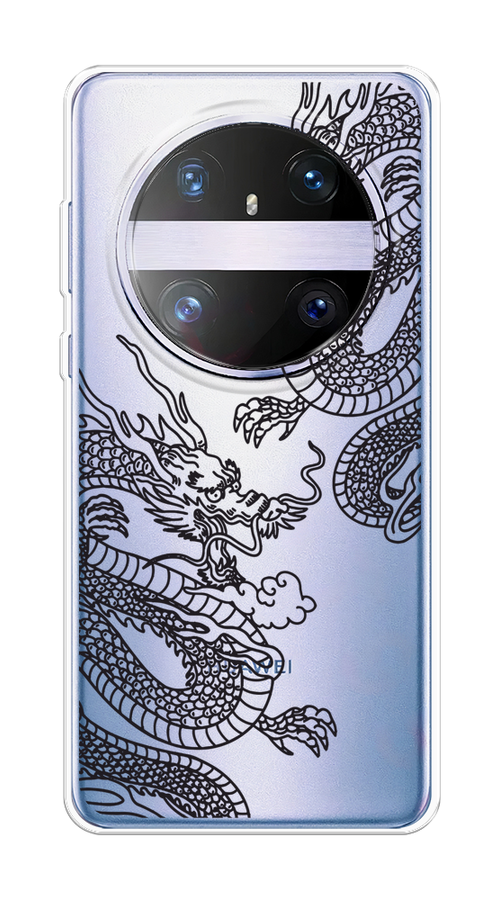 

Чехол на Huawei Mate 60 Pro "Два китайских дракона", Серый;черный, 6122250-1