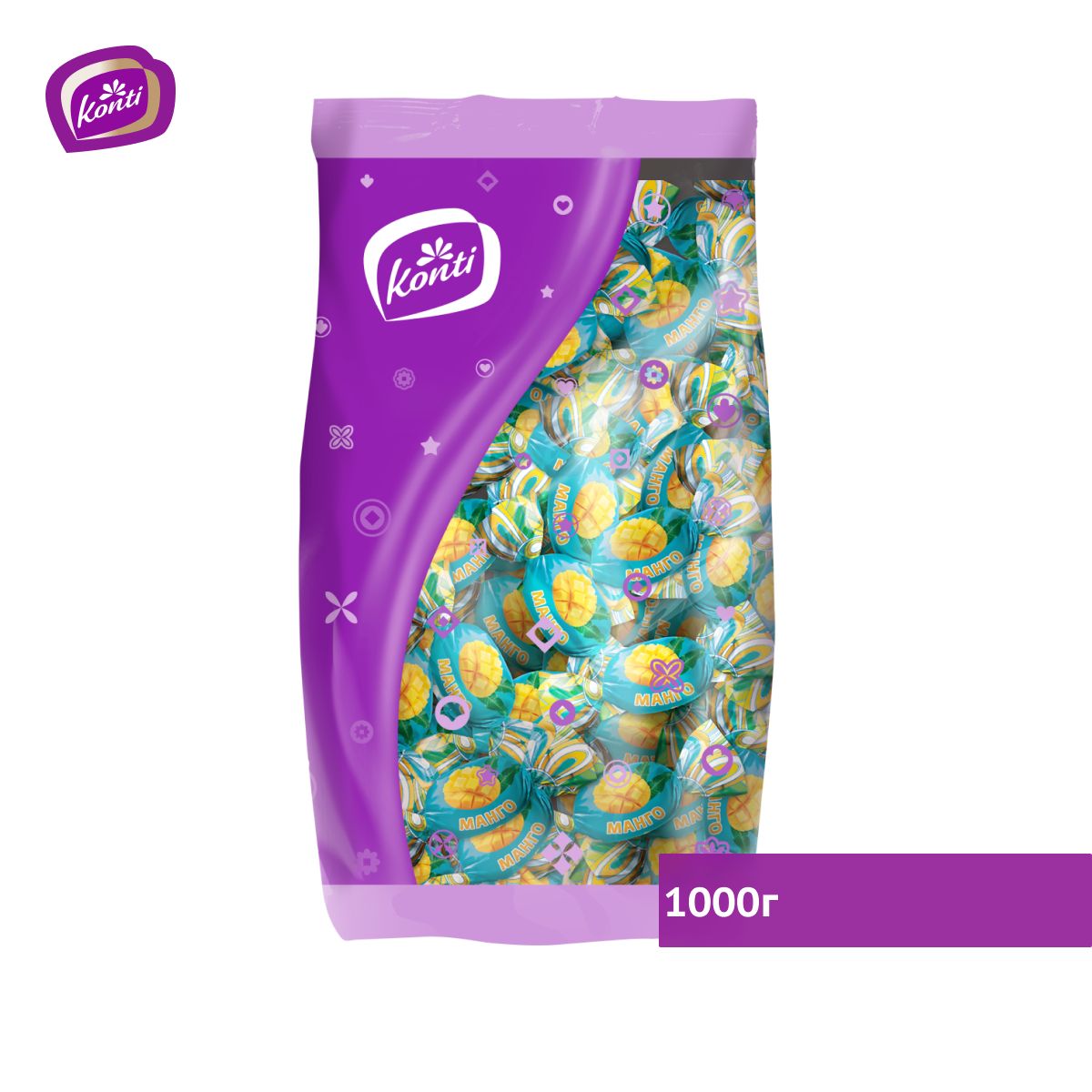

Карамель Konti Фруктовая радуга Манго, 1000 г