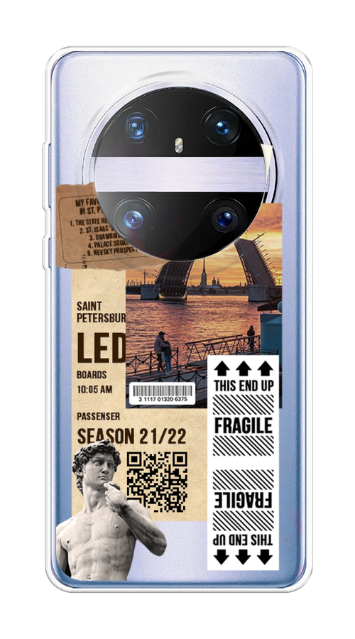 

Чехол на Huawei Mate 60 Pro "Санкт-Петербург коллаж", Коричневый;бежевый;белый, 6122250-1