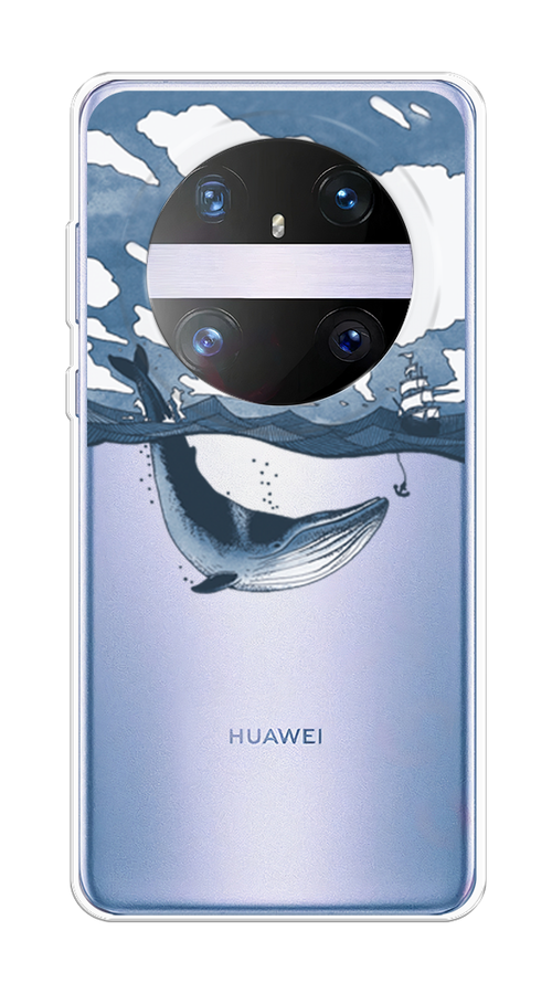 

Чехол на Huawei Mate 60 Pro "Большой кит", Синий, 6122250-1