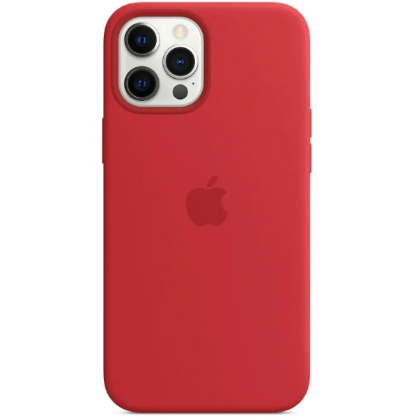 фото Чехол для iphone 12 pro max silicon case red (magsafe + анимация nfc) c logo nobrand