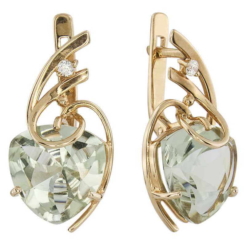 

Серьги из красного золота с фианитом, аметистом ALORIS Серьги 1055АзКц, Серьги 1055АзКц