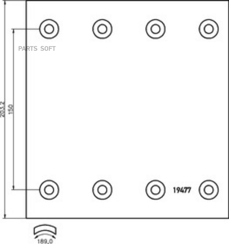 

SJ30311S7340_накладки торм. STD !19477 20.7-11.4 (420x200) (93251 8x15 64) SAF